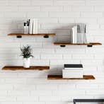 vidaXL Wandschappen 4 st 60x30x1,5 cm bewerkt hout gerookt, Huis en Inrichting, Woonaccessoires | Wandplanken en Boekenplanken