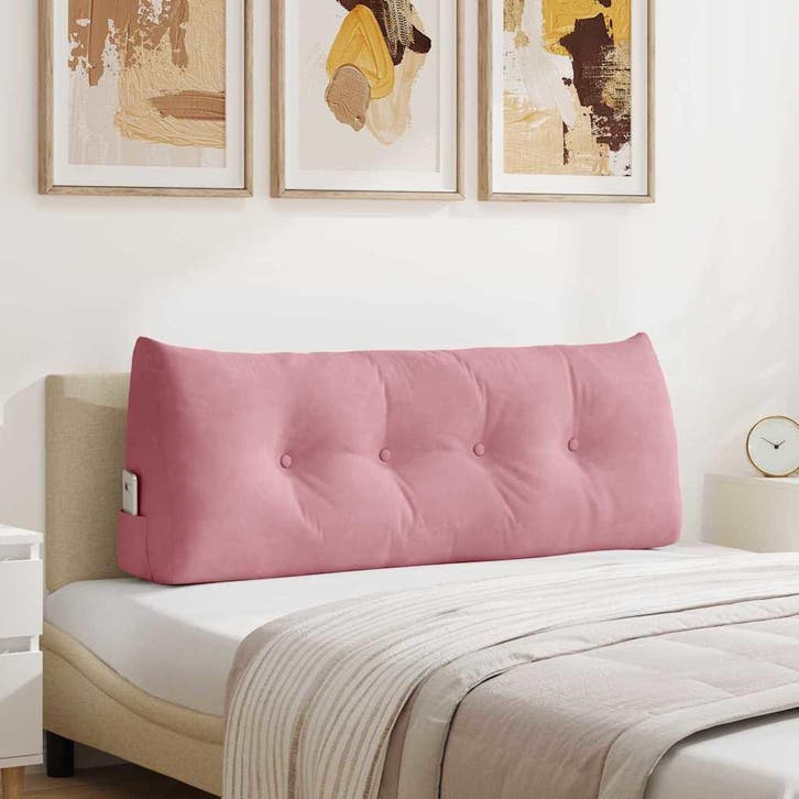 vidaXL Rugkussen Roze 120 x 24 x 50 cm Fluweel, Huis en Inrichting, Woonaccessoires | Kussens, Nieuw, Verzenden