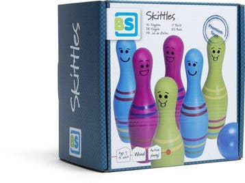 BS Toys Skittles Bowling Kegelspel Rood &amp; Wit 6 Kegels —, Verzenden, Nieuw