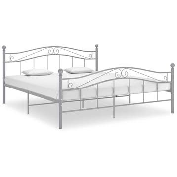 vidaXL Bedframe metaal grijs 180x200 cm, Verzenden