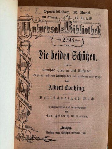 Opera - Universal Bibliothek Opernbücher Reliures Champs -