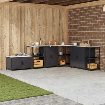 Keukenkast HATTEM -35% Retour deal: pak die winst!, Huis en Inrichting, Keuken | Keukenelementen, Verzenden, Zwart, 50 tot 100 cm