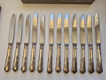 Ensemble de couteaux de table (12) - Plaqué(e) argent, Antiquités & Art