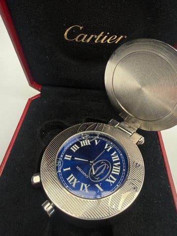 Reisklok - Cartier - Staal - 2000-2010 - Pasha Reiswekker, Antiek en Kunst, Antiek | Klokken
