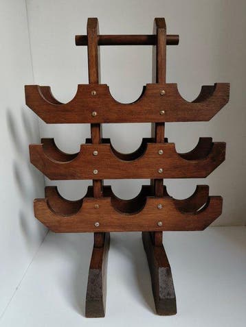 Wijnrek - Hout - Brutalist - Japandi - MCM