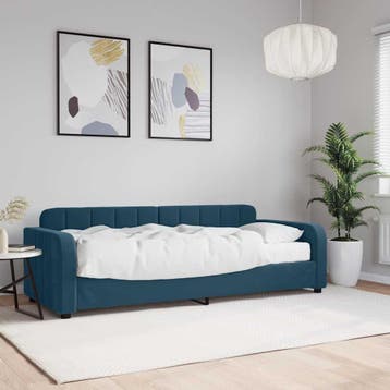 vidaXL Slaapbank met matras 80x200 cm fluweel blauw, Verzenden, Nieuw