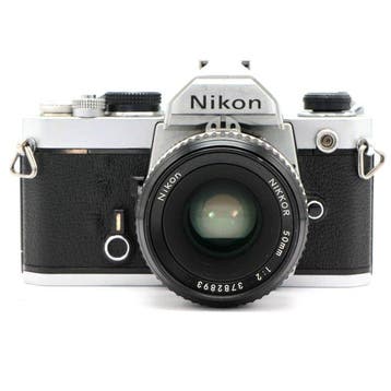 Nikon FM Chrome + 50mm f/2 AiS Single lens reflex camera