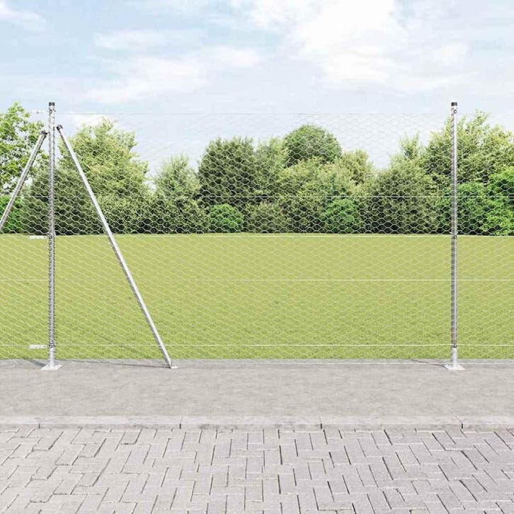 vidaXL zeshoekig gaashek met betonnen voetstuk 25 x 1,6 m, Tuin en Terras, Tuinhekken en Hekwerk, Nieuw, Verzenden