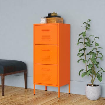vidaXL Opbergkast 42,5x35x101,5 cm staal oranje, Huis en Inrichting, Kasten | Overige, Verzenden, Nieuw