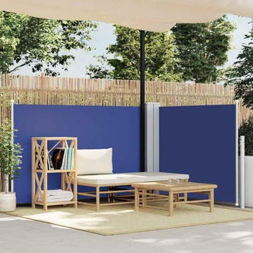 vidaXL Windscherm uittrekbaar 100x600 cm blauw, Verzenden