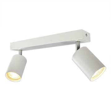 Moderne plafond spot dubbel opbouw wit 2 x GU10 fitting, Verzenden, Nieuw, Modern