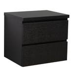 Wastafelkast Angela 60 x 48 cm Zwart houtnerf Wastafelmeubel, Verzenden