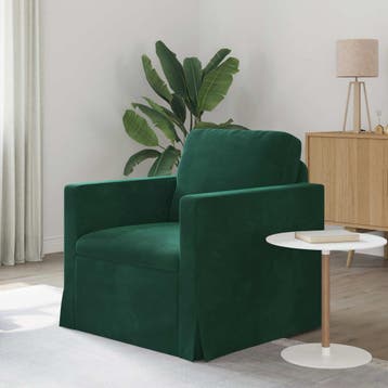 vidaXL bank / zetel Donkergroen 78 x 78 x 80 cm Fluweel, Verzenden