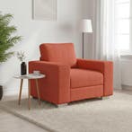 vidaXL Sofastoel Rood Oranje 100x77x82 cm Corduroy Stof, Huis en Inrichting, Zetels | Zetels, Verzenden, Nieuw