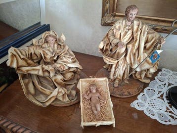 Claudio Riso - sculptuur, Natività - 27 cm - Cartapesta