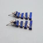 Zilver, Art Deco, Lapis Lazuli - Oorbellen