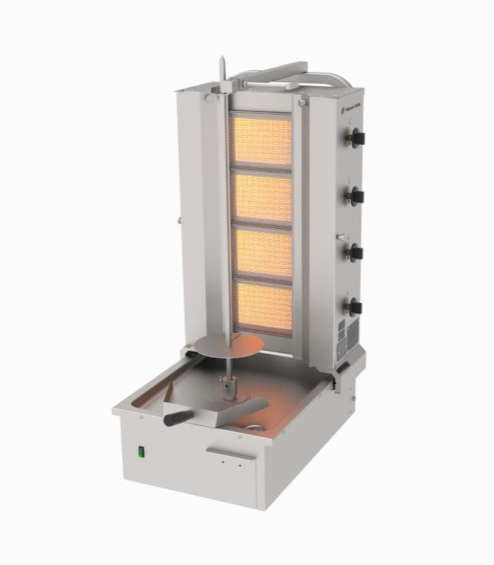 Naomi Grills, EC.U.4.G, Gas Döner Grill, 4 branders, motor, Articles professionnels, Horeca | Équipement de cuisine