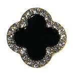 Fako Bijoux - Magnetische Mini Broche - Bloem Zwart Strass -, Verzenden, Nieuw