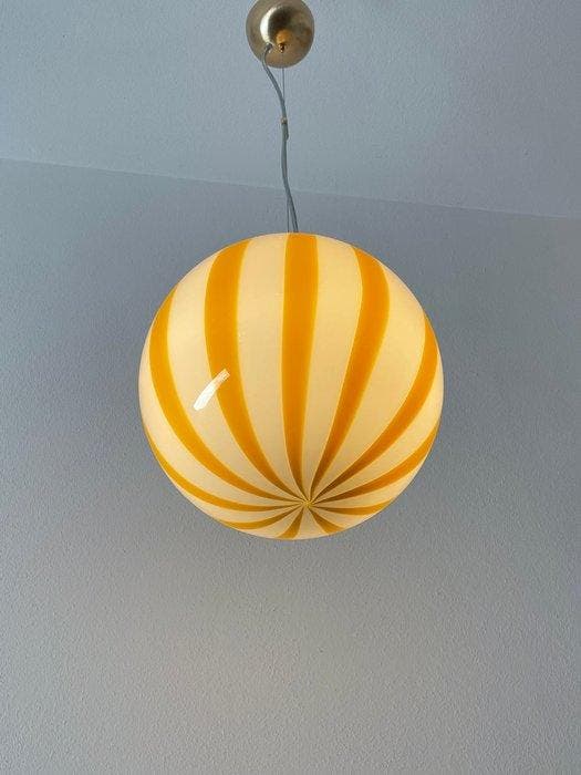 MIMU interior - Lustre - AMBER FILIGRANA D30 - verre Murano, Antiquités & Art, Art | Objets design