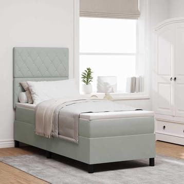vidaXL Boxspring bed met matras Lichtgrijs 80 x 200 cm, Verzenden