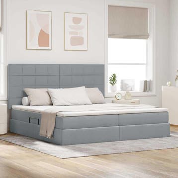 vidaXL Opslag bed met matras met opslag Lichtgrijs 200 x 200, Huis en Inrichting, Verzenden, Nieuw