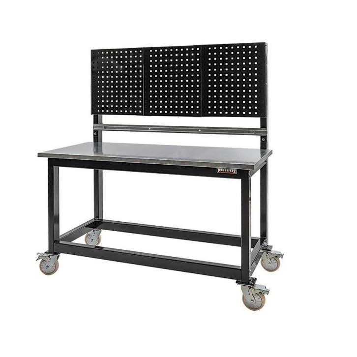 Werkbank op wielen met 160 x 70 cm. metalen blad., Doe-het-zelf en Bouw, Werkbanken, Ophalen of Verzenden