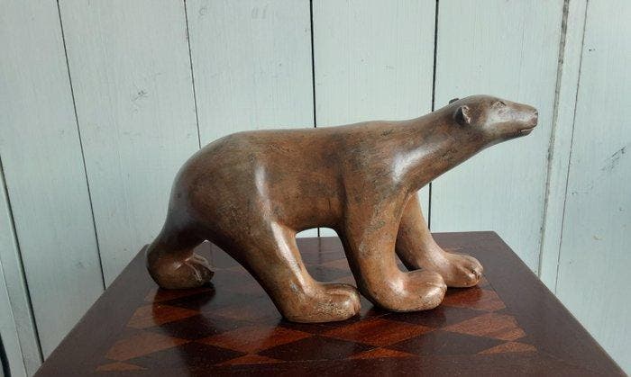 P. Chenet - Figure - Grote Ijsbeer - 33 cm - Bronze, Antiquités & Art, Curiosités & Brocante