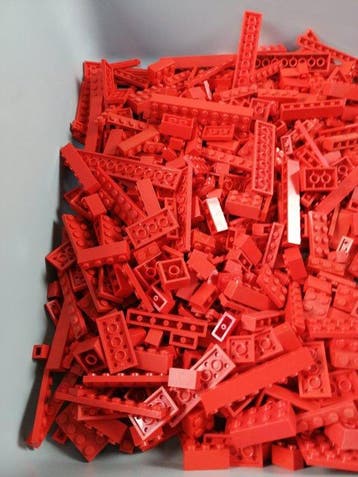 Lego - geen serie - 02. Partij van 1000 rode bouwstenen -