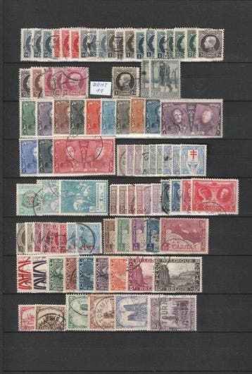 Belgique 1919/1929 - Collection complète de la période avec