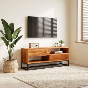 vidaXL Dressoir Beta Naturel 70 x 30 x 75 cm Massief Acacia, Verzenden, Nieuw