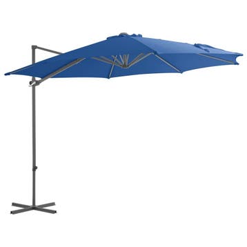 vidaXL Zweefparasol met stalen paal 300 cm azuurblauw, Verzenden