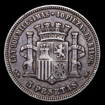 Spanje. Primera República. 5 Pesetas 1870 (*70) - Madrid SNM