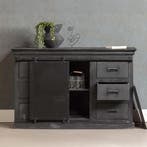 Dressoir Mangohout Milan 140 Zwart, Maison & Meubles, Armoires | Dressoirs, Verzenden