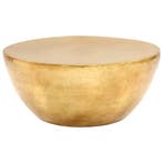 vidaXL Salontafel 70x30 cm gehamerd aluminium messingkleurig, Verzenden, Nieuw