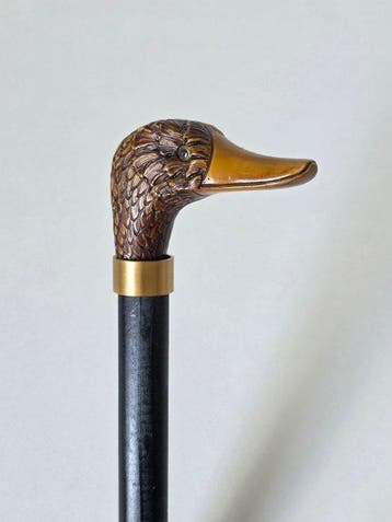 Eendenkop/Mallard Wandelstok - Ca. 1900