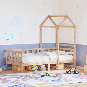 vidaXL Slaapbank met huisje 80x200 cm massief grenenhout, Verzenden