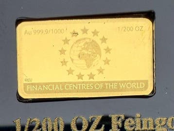 Chine. Gold bar Hong Kong , oro 1/200 Oz (.999) Proof (Sans