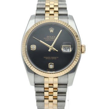 Rolex - Datejust 36 Mens Watch Jubilee 2P Diamond Black, Nieuw