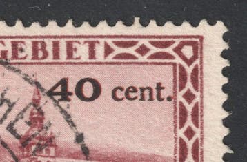 Saarland 1934 - SAAR 178 F, 40 C. Foutdruk Zwart op rood, Postzegels en Munten, Gestempeld