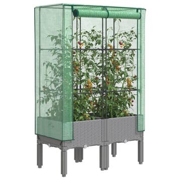 vidaXL Plantenbak verhoogd met kashoes 80x40x140 cm, Verzenden, Nieuw