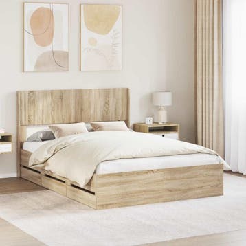 vidaXL Bedframe met opbergruimte en hoofdbord met lade, Huis en Inrichting, Verzenden, Nieuw