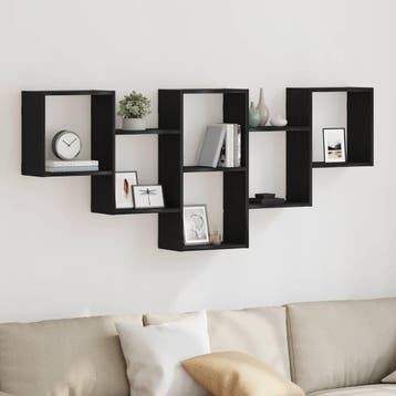 vidaXL Wandplank Zwart Eiken 159x18x66 cm Bewerkt Hout, Verzenden, Nieuw