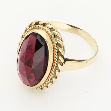 Bague - 14 carats Or jaune - grenade, Nieuw