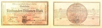 Duitsland 500 Millionen Mark Crailsheim 1923 Notgeld druc..., Verzenden
