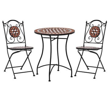 vidaXL 3-delige Bistroset mozaïek keramische tegel, Tuin en Terras, Verzenden, Nieuw