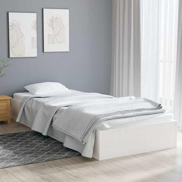 vidaXL Bedframe massief hout wit 75x190 cm, Verzenden