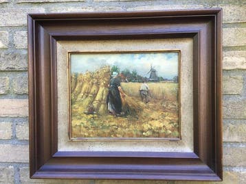 Albert Wessels(1938-2010) - Rogge maaien op Arend Baanstraat