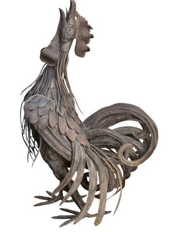 Statue, Gallo - 40 cm - Fer forgé - 1940