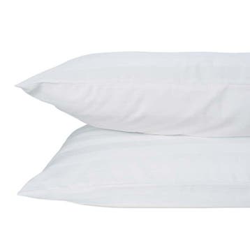 Kussensloop Wit 65x90+20cm Ingeweven Satijnbanden PC 50-50 -, Huis en Inrichting, Verzenden, Nieuw, Overige kleuren, Kussen