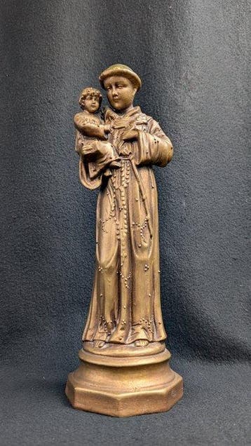 sculptuur, Heilige Antonius van Padua met Jezuskind - 34 cm